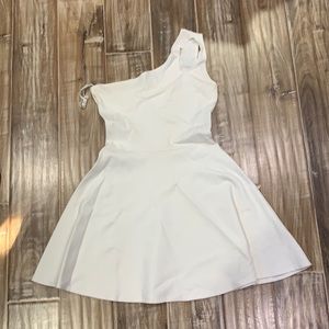 White, off the shoulder, mini dress. Size medium